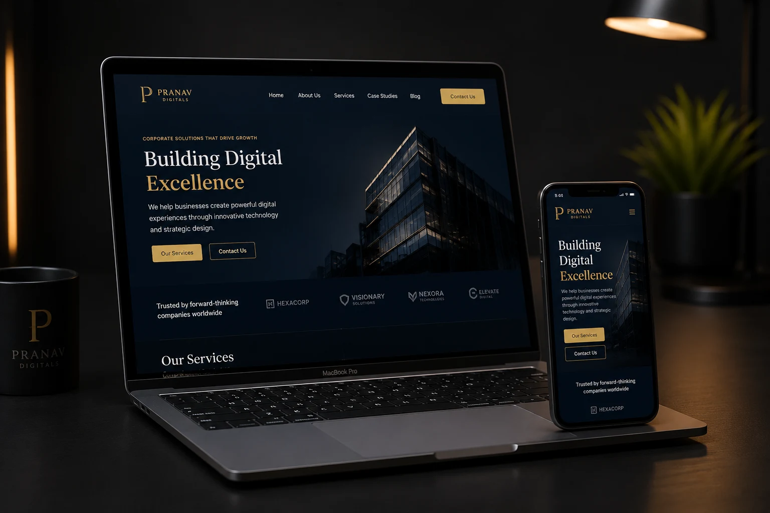 Pranav Digitals Website Mockup